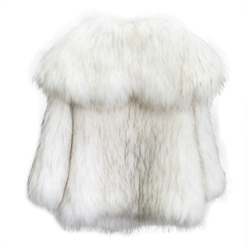 Women's Fur Faux Raccoon dog fur knitted coat female mid length real collar loose style winter high quality 221006