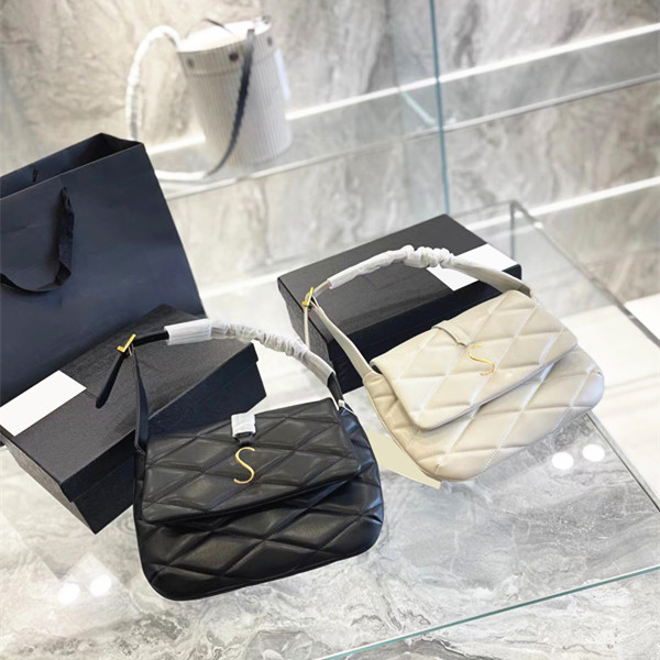 

2022 latest Le 57 tote Shoulder Bag Womens mens top handle Hobo Clutch classic Luxury Designer Square quilted overlock hangdbag wholesale Crossbody Lambskin bags, Black