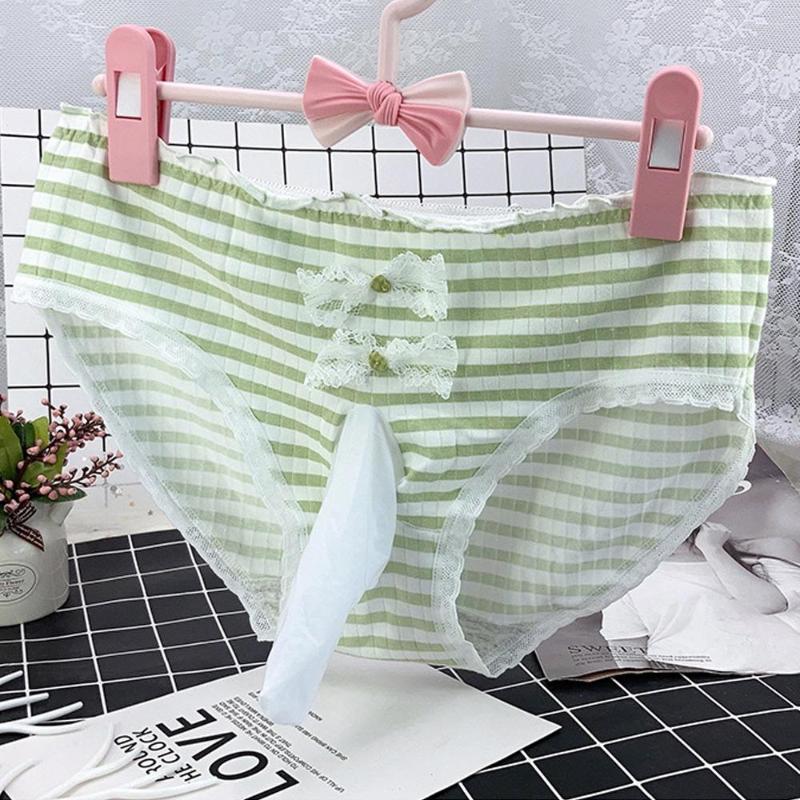 

Underpants Men Sexy Sissy Micro Bikini Gay Cute Ladies Lace Pouch Thongs Breathable Briefs Underwear Ropa Interior Hombre, Brown