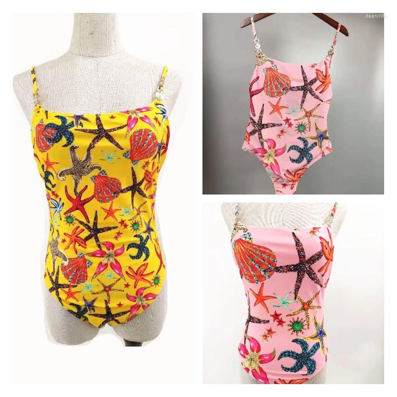 

Women' Swimwear Sexy Starfish Print 1853Monokini Push Up One Piece Swimsuit Ladies Beachwear