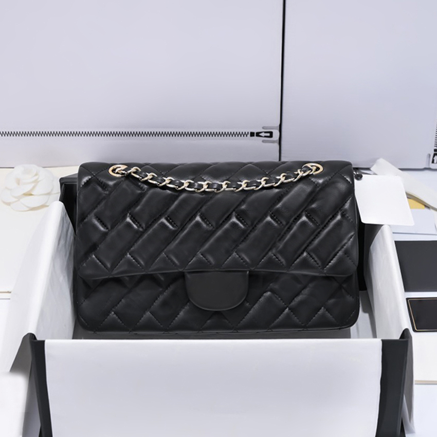 

5A Classic Flap Bag Designer Bag Ladies Caviar Lambskin Shoulder Handbag Gold Silver Chain, Caramel silver sheepskin