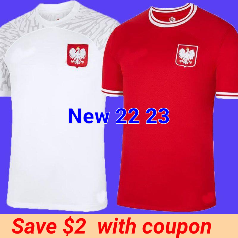 

2022 LEWANDOWSKI Men Soccer Jersey WORLD CUP Home away 2021 2022 red white GROSICKI #11 PISZCZEK MILIK Jerseys football Men Shirts uniforms S-XXL PolandS, 22/23 men home + patch2