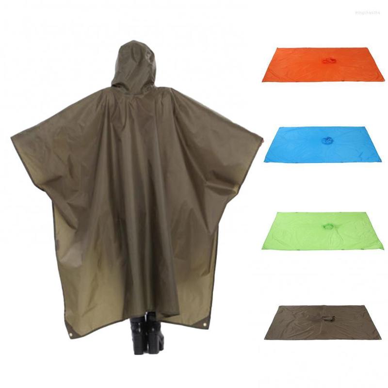 

Hunting Jackets Unisex Multi-function Raincoat Waterproof Raincover Poncho Picnic Mat Cushion, Army green