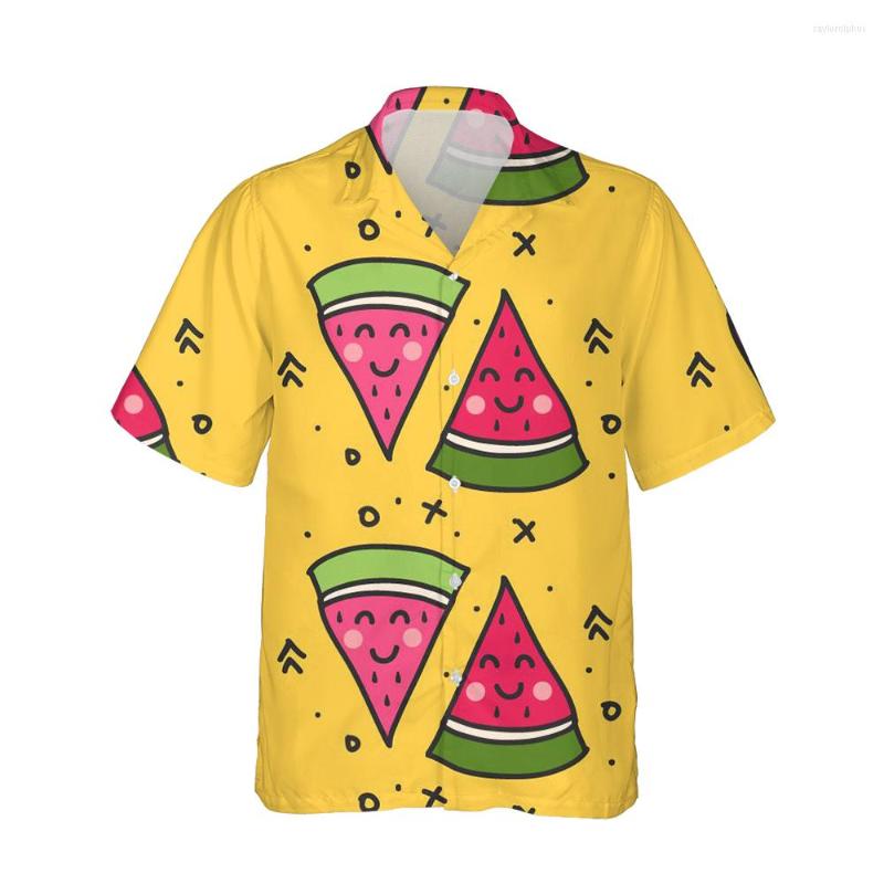 

Men' Casual Shirts Jumeast 3d Cute Cartoon Watermelon Fruit Printed Mens Hawaiian Shirt Short Sleeve Fashion For Men Funny Loose Streetwear, 09