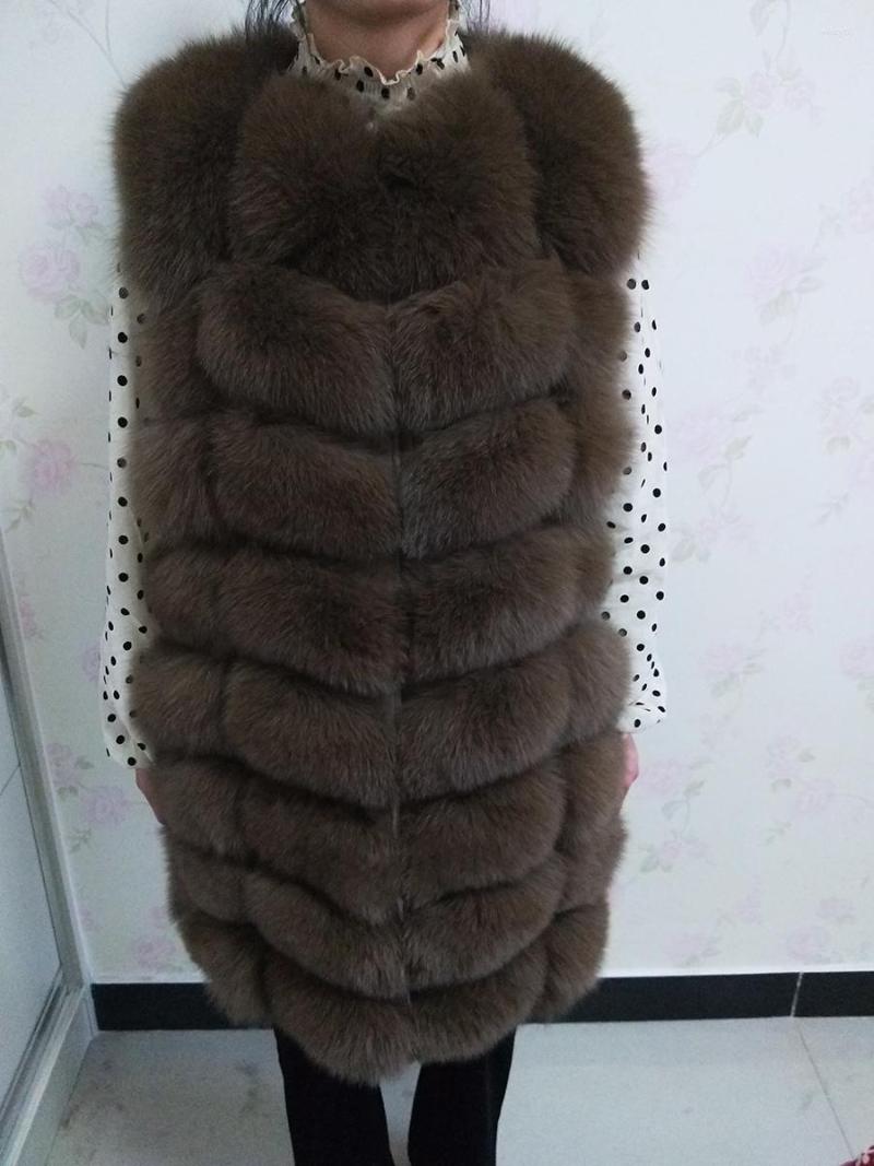 

Women' Fur LANSHITINA 2022 Winter Warm Real Coat Jacket Leather Grass Vest, Khaki