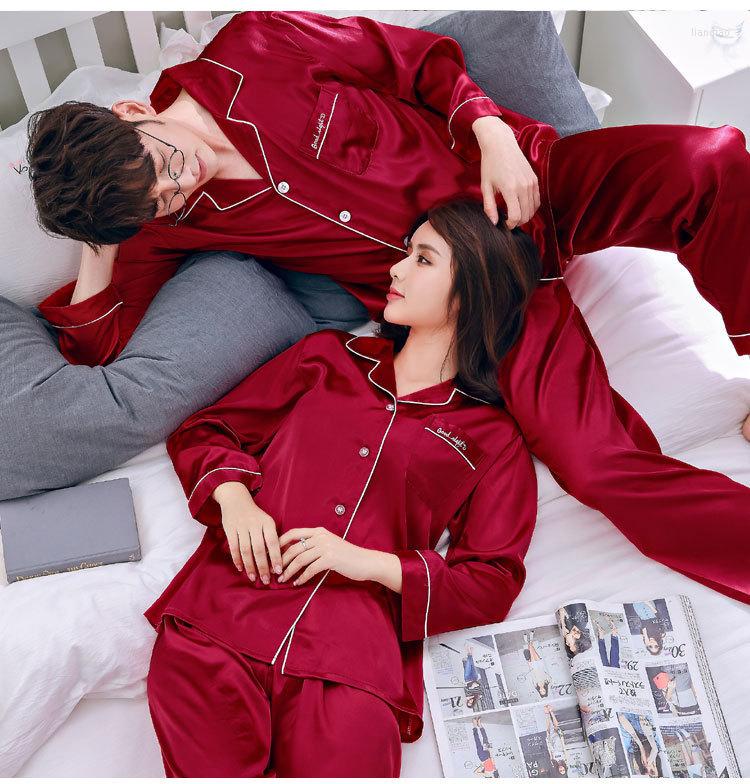 

Men's Sleepwear 2022 Erkek Pijama Pijamas Hombre Pajamas Women's Autumn Long Sleeve Men's Korean Two Piece Suit Thin Ice Large Home, See chart
