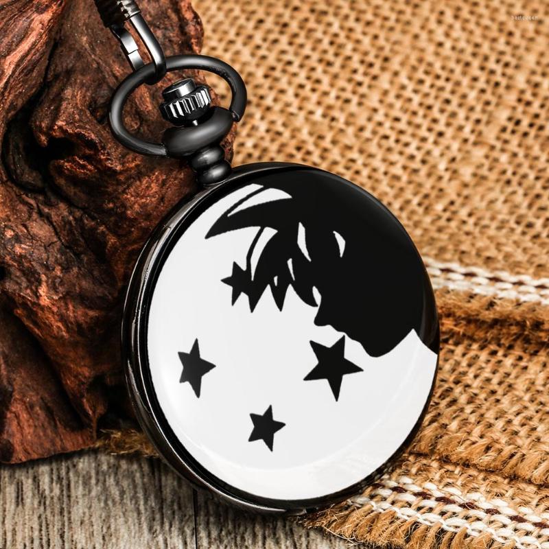 

Pocket Watches Cartoon Quartz Watch Handsome Pattern Classic White Dial Portable Necklace Pendant Clock Children The Gift