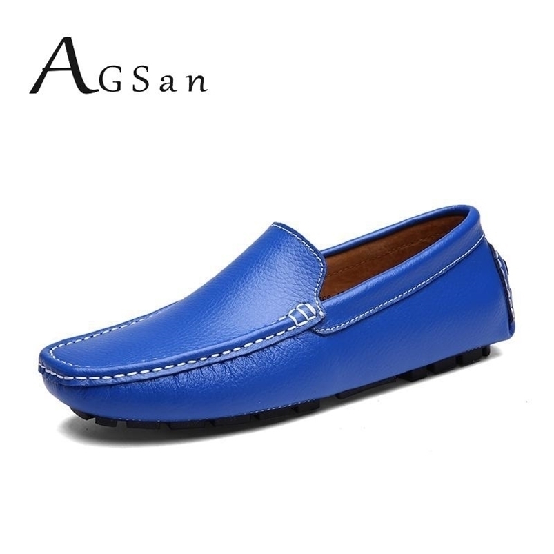 

Dress Shoes AGSan Genuine Leather Men loafers Moccasins Blue Mens Driving Big Size 3847 Italian Loafers Handmade Casual 221006, Black