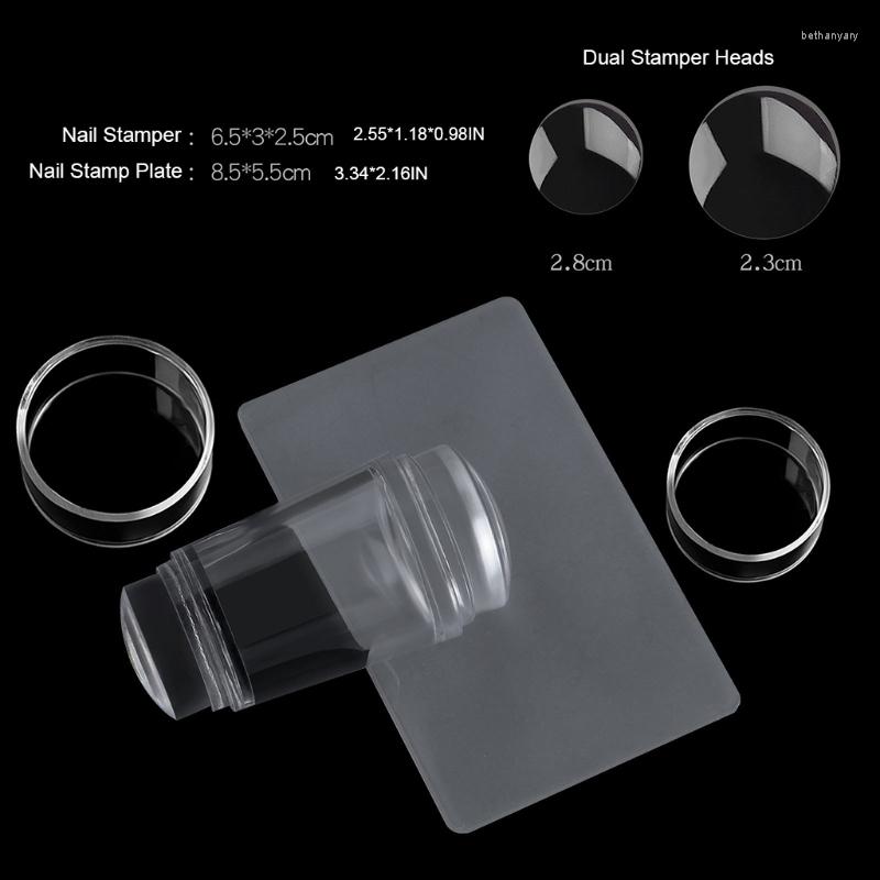 

Nail Stickers Double Silicone Head Art Stamper Clear Stamping Jelly With Scraper