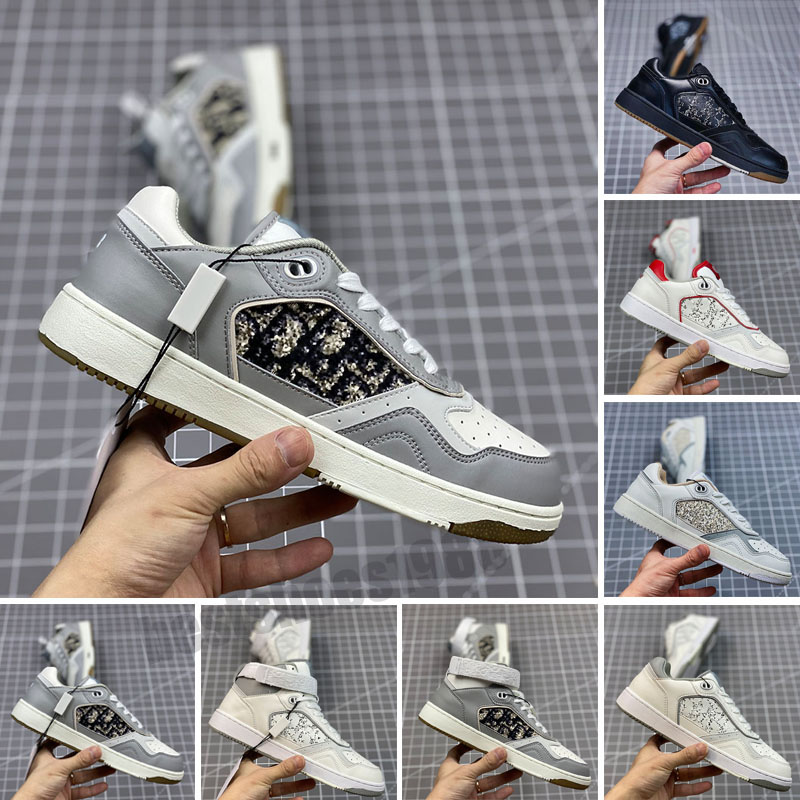 

Men Women Casual Shoes Runner Sneakers Trainers Shoe Designers B-27 Oblique High Top Leather Printed All-Match Stylist Size 36-45, Color 5