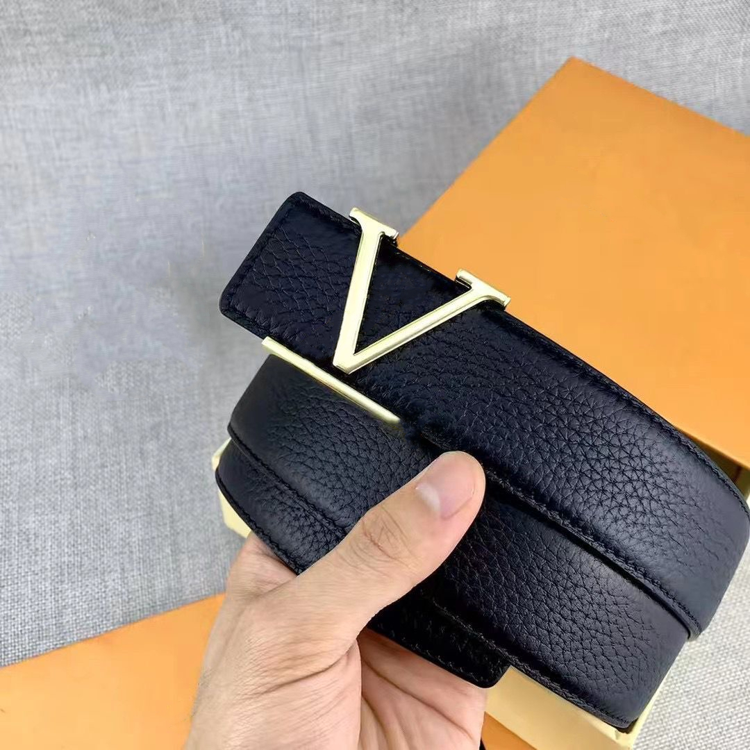 2022 Luxury design Mens Belt Fashion Men Leather Black Business Belts Women Gold Buckle Womens Classic Casual Ceinture Come with Gift Box and Han