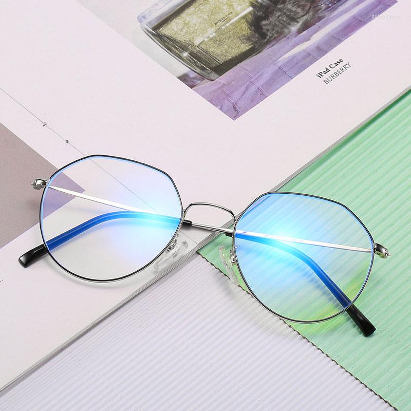 

Sunglasses Round Metal Glasses For Computer Anti Blue Ray Frame Women Men Eyeglasses Transparent Spectacles Oculos De Grau 66030
