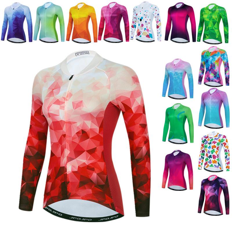 

Racing Jackets Weimostar Grid Cycling Jersey Long Sleeve Women 2022 Pro Team Bicycle Clothing Autumn MTB Bike Shirt Road Jacket, Model 17