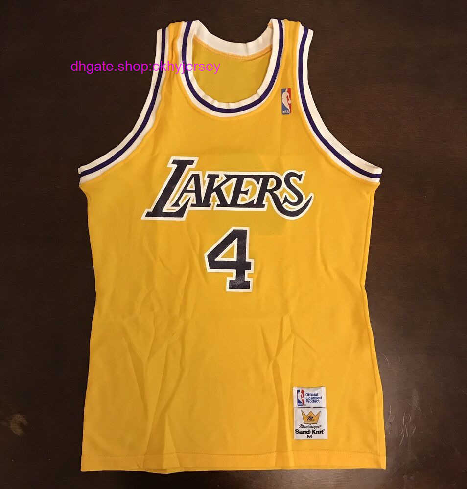 

New Jerseys Rare Cheap Stitched Retro Sand Knit Top LAL Byron Scott Basketball Jersey Mens Kids Throwback Jerseys, Same as picture
