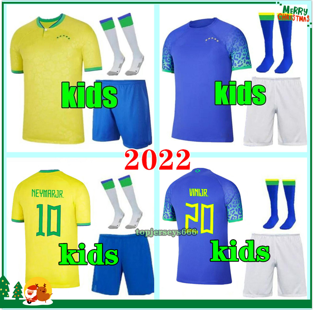 

2022 2023 BrazilS soccer jersey kids football kit MARCELO PAQUETA COUTINHO FIRMINO JESUS VINI JR jerseys kits 22 23 BrasilS kids shirt and socks