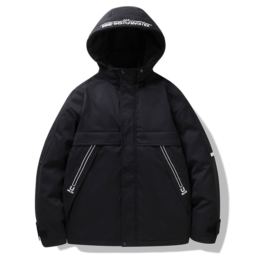 

Mens Down Parkas Jacket for Man Winter Short Hooded Fashion Couples Thickening Warm Outdoor Breathable Windproof Waterproof Down Jacket M3XL 2201006, Black