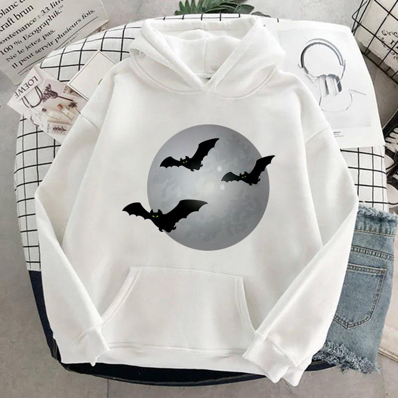 

Women's Hoodies Harajuku Casual Women Hooded Hoodie Halloween Bat Printed Sweatshirt Female Long Sleeve Korean Style Pullover Loose, Yh-2467-w