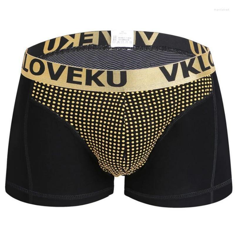 

Underpants Male's British Panties In Glossy Golden Waist Belts Healthy Multi-Magnets Shorts Moisture Wicking Underwear, As the picture show
