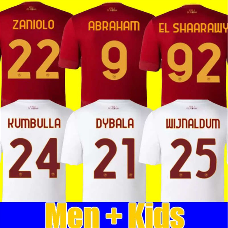 

top 2022 2023 roma SOCCER JERSEYS DYBALA home belotti CELIK Pellegrini Abraham 22 23 Wijnaldum Zaniolo MANCINI KUMBULLA men kids kit FOOTBALL EL, Brown