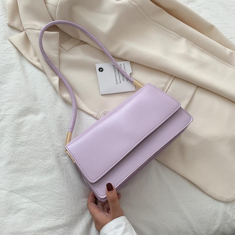 

Evening Bags MONNET CAUTHY Autumn For Women Concise Leisure Fashion PU Shoulder Bag Solid Color Purple Khaki Black White Lady Flap