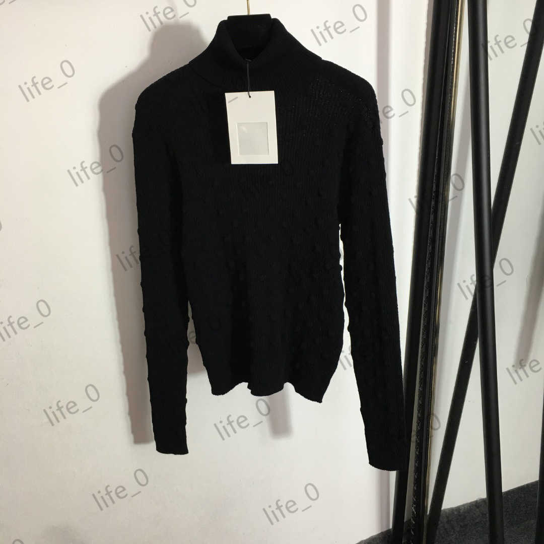 

Womens Sweater Designer Cardigan 3-d Wave Point Logo Printed TopsTurtle Neck Pullover Knitwear Cardigans Fashion Women Sweaters 2 Colors 1970, 11