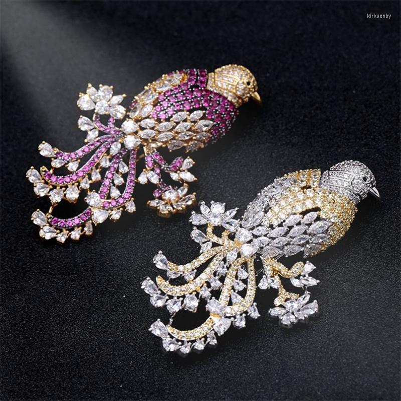

Brooches Shiny Zircon Bird Rhinestone For Women Men Suit High Quality Crystal Animal Brooch Pin Jewelry Gifts Female