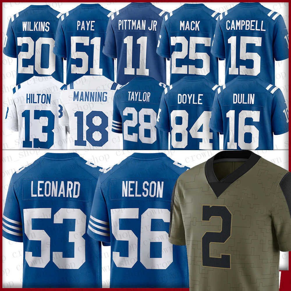 

Darius Leonard Football''Nfl''Jerseys Jonathan Taylor Colts''56 Quenton Nelson DeForest Buckner Kenny Moore Matt Ryan Michael Pittman Jr. Nick, Men(xiao ma )