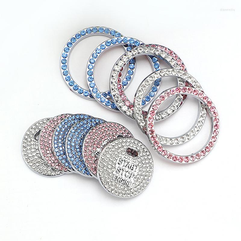 

Interior Decorations Cars Decoative One-Key Diamond Engine Start Stop Ignition Push Button Switch Cover Decorative Ring Car Accessories