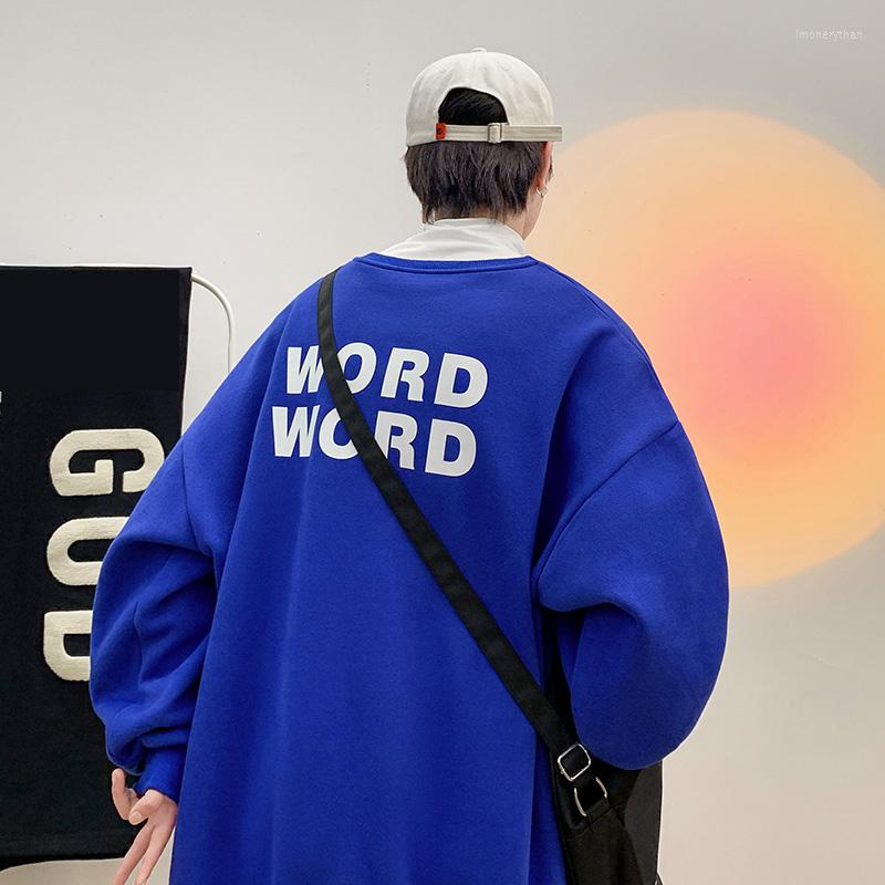 

Men' Hoodies Streetwear Fashion WORD Letter Sweatshirts Men Harajuku Solid Pullover O-Neck Casual -3XL, Black