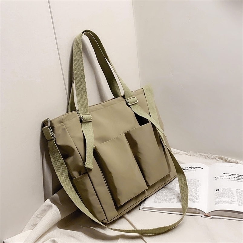 

Shopping Bags Xierya Women Crossbody Bag A4 Student Satchel Simple Fashion Zipper Handbags Shoulder bags Waterproof Large Capacity Tote 221006, Green