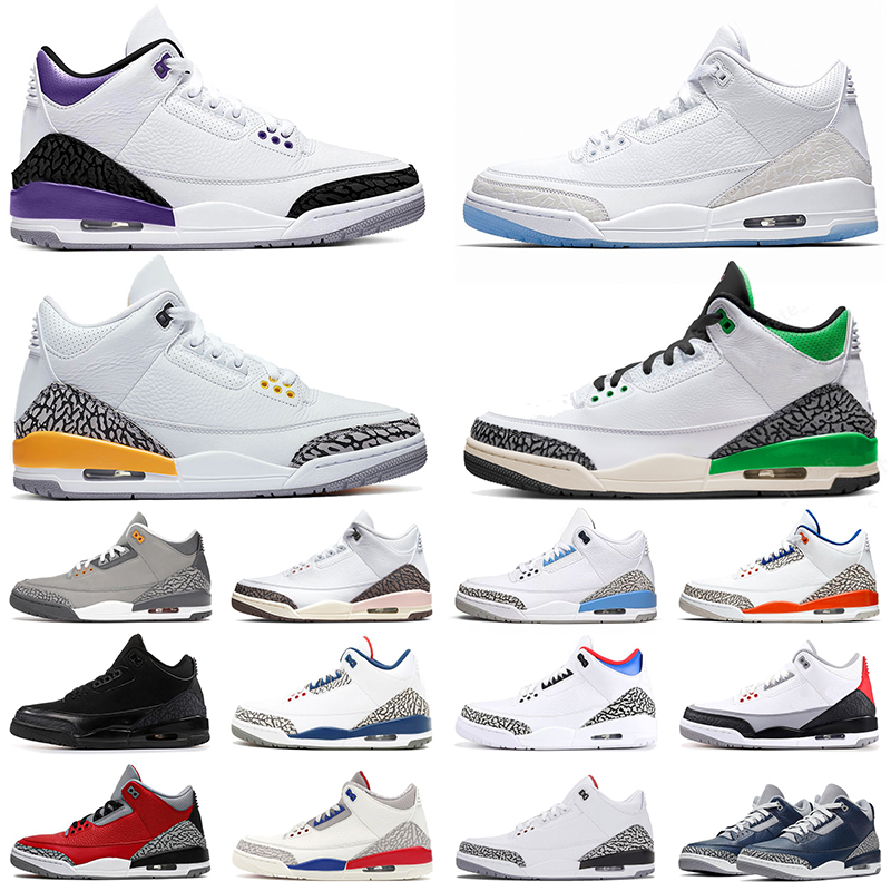 

Basketball Shoes For Mens Womens Lucky Green Jumpman 3 UNC New New White Cement Ture Blue Fashion 3s Sports Sneakers Knicks Rivals trainers Georgetown Big Size 13, 40-47 black cat