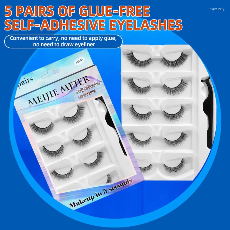 

False Eyelashes Hand-sharpened Natural Five-pair Eyelash-free One-touch Self-adhesive Eyelash