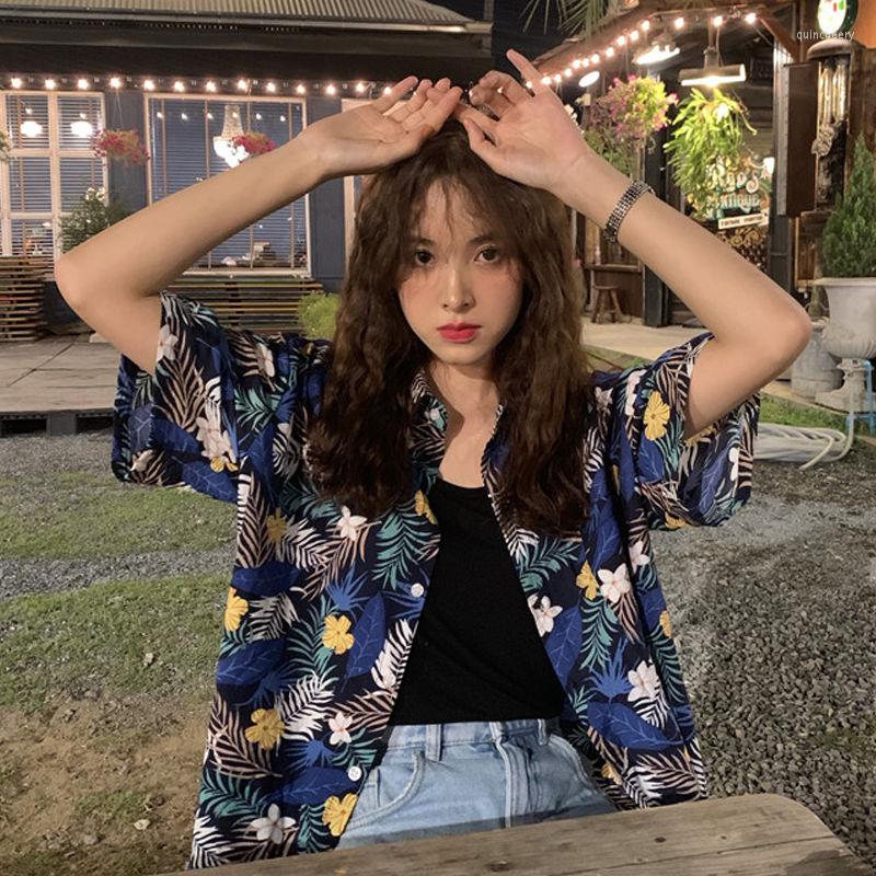 

Women's Blouses Women 2022 Fashion Pockets Oversized Corduroy Shirts Vintage Short Sleeve Asymmetric Loose Female Chic Tops, As the picture