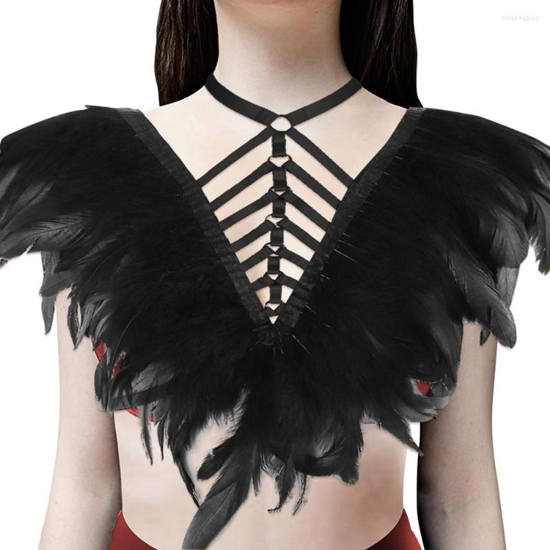 Garters Feather Harness Fetish Lingerie Shoulder Decoration Top Garter Women Festive Carnival Sexy Dress Dance Clothing Straps Underwear-image-808547082