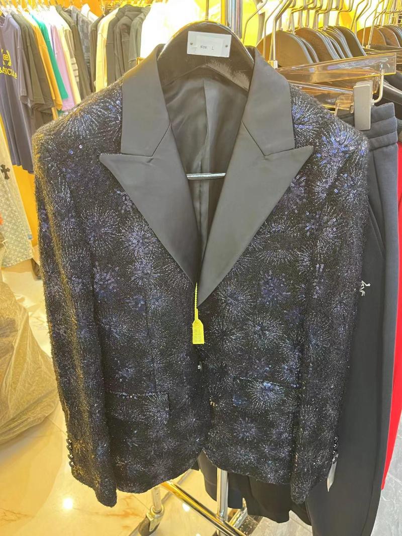 

Men's Suits Vb173 Fashion Men's Coats & Jackets 2022 Runway Luxury European Design Party Style Clothing, Black