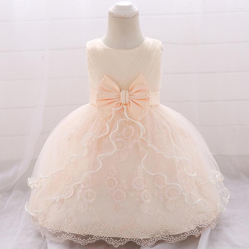 

Girl Dresses 2022 0-3 Yrs Baby Princess Dress Flower Beads Bow Wedding Three-dimensional Embroidered Puff, Purple