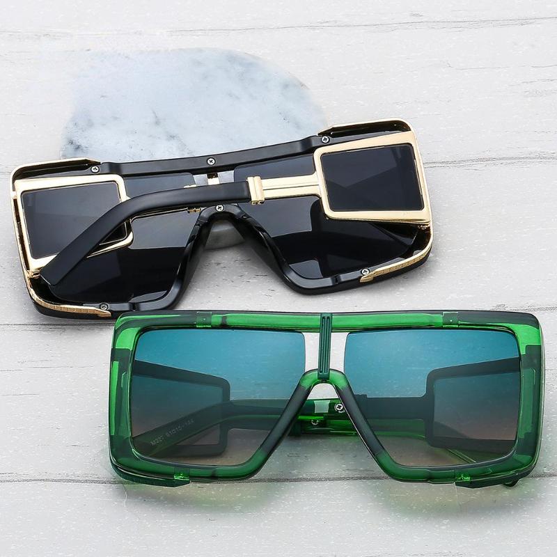 

Sunglasses Personality Large Frame Side Mirror Windproof Glasses Men And Women Modern Street Shooting