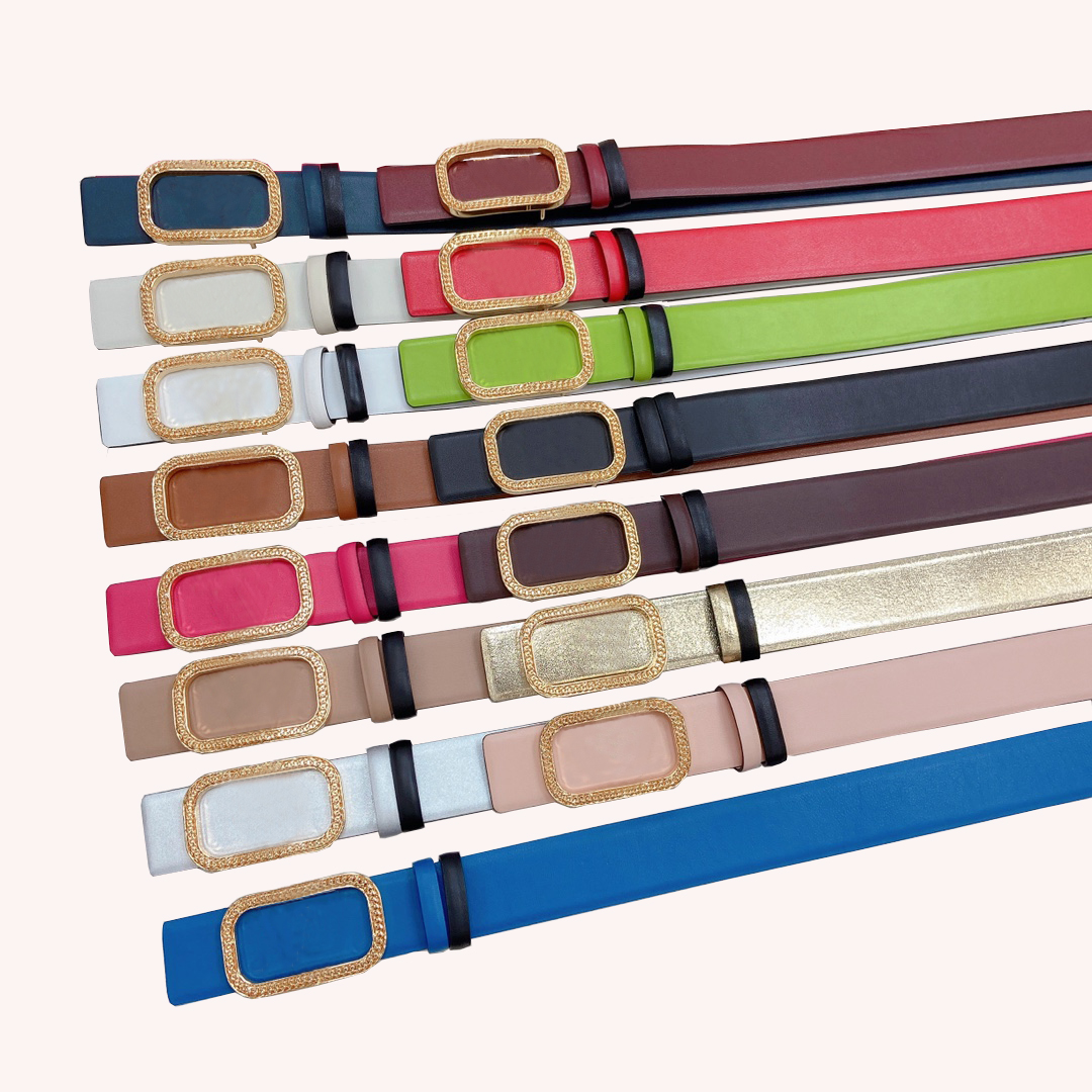 

Luxury designer latest women's 4.0 cm belt double -sided original leather exquisite crystal buckle fashion elegance shows female charm, As pic