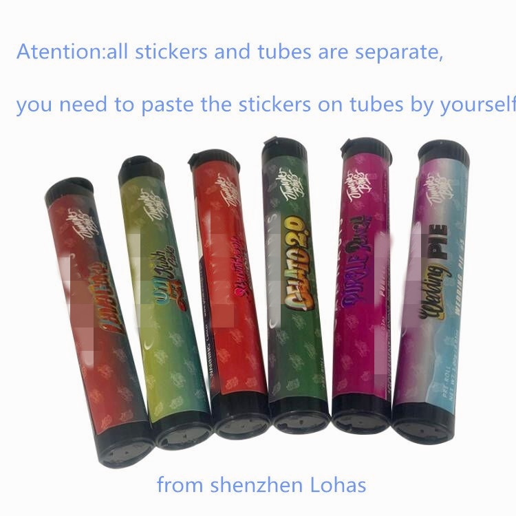 

Factory Empty jungle boys Dadheads Alienlabs runtz pre rolls bottle e-Cig Accessories with stickers smell proof plastic pre roll tube