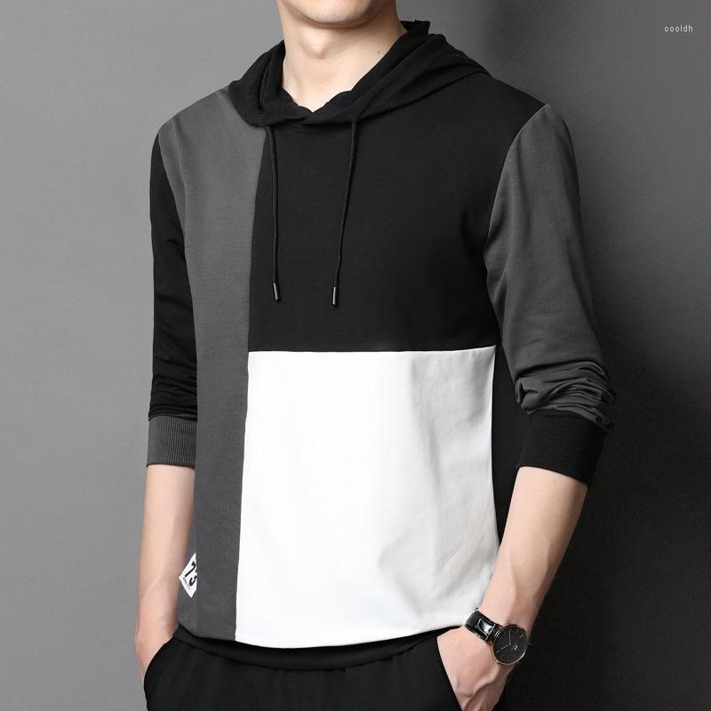 

Men's Hoodies Men's Round Neck Sweater Hooded Pullover Joining Together Casual Youth Fashion Spring And Autumn The Listing, Black