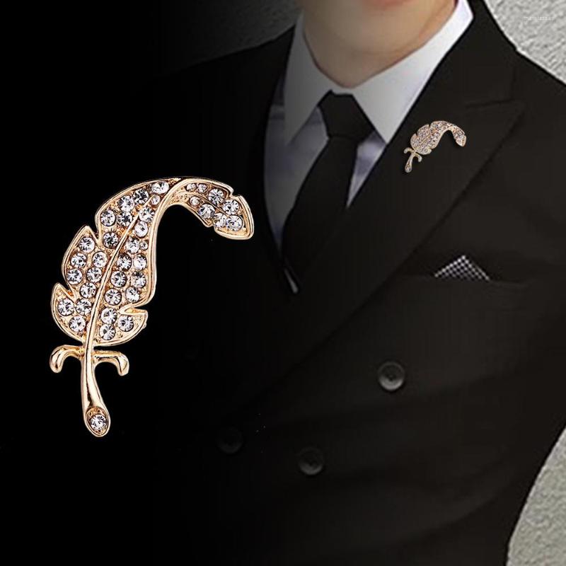 

Brooches Korean Fashion Elegance And Pins Rhinestone Feather Brooch Pin For Women's Shirt Collar Clothing & Accessories