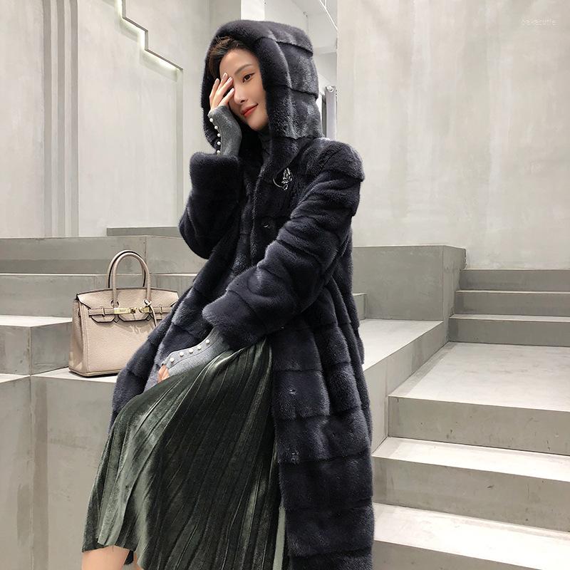 

Women's Fur The Winter Haining Female Cap Mink Mid-long Skin Overcoat Korean, See chart