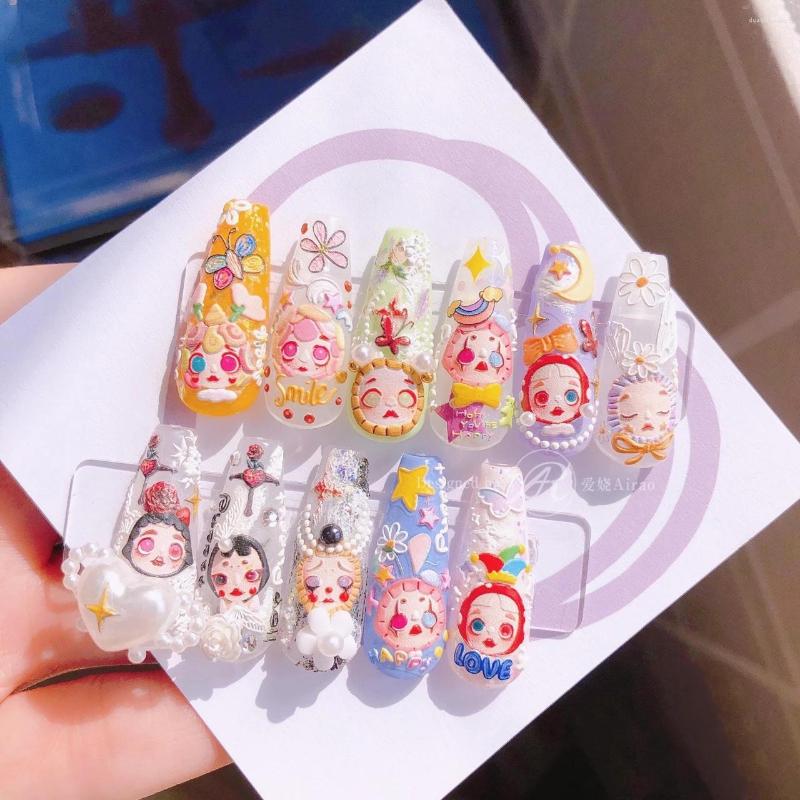 

Nail Stickers 1 Sheet Art Horror 5D Embossed Puppet Doll Design Reliefs Self Adhesive Halloween Decorations Decals, 671
