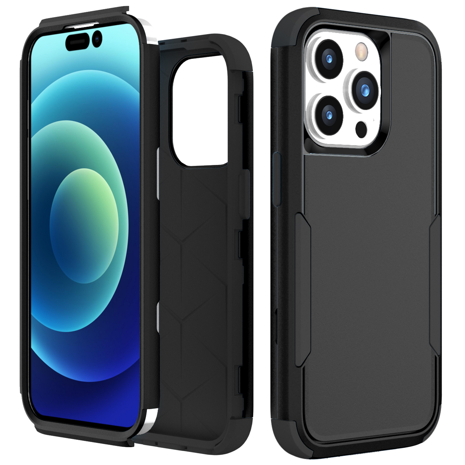 

Phone Cases For iPhone 14 Pro XS Max XR 7 8 Samsung S21 TPU Hard PC Frame Shockproof Defender Cover With Retail Package 3in1 Armor, Customize