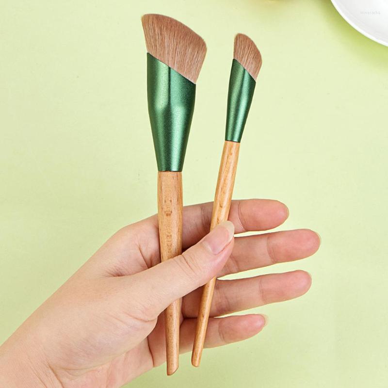 

Makeup Brushes ELECOOL Liquid Foundation Brush Soft Thumb Oblique Head Concealer Wood Cosmetic Blending Face Contour Beauty Tool