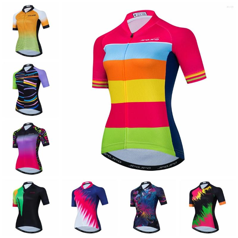 

Racing Jackets Cycling Jersey Women Bike Shirt Short Sleeve Female MTB Top Bicycle Clothing Mountain Road Uniform Summer Colorful Quick Dry, 28