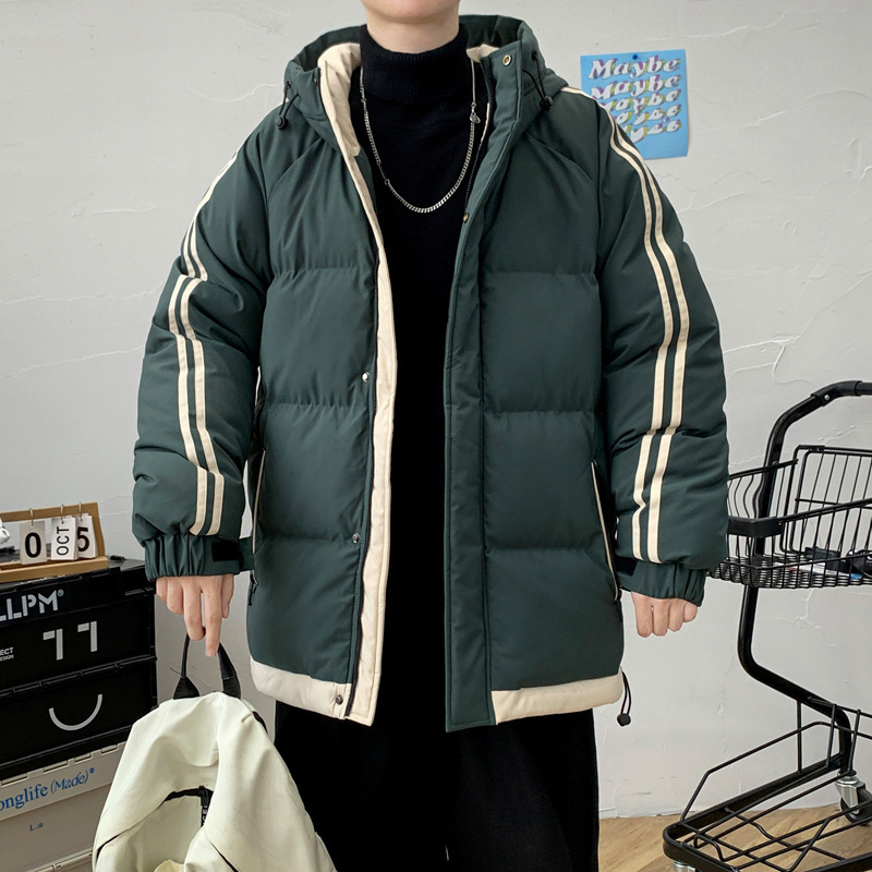 

Men's Down Parkas Streetwear Puffer Jacket with Hood Thicken Clothes Men Warm Parkas Coat Fashion Casual Warm Oversize Winter Jacket 221006, Black