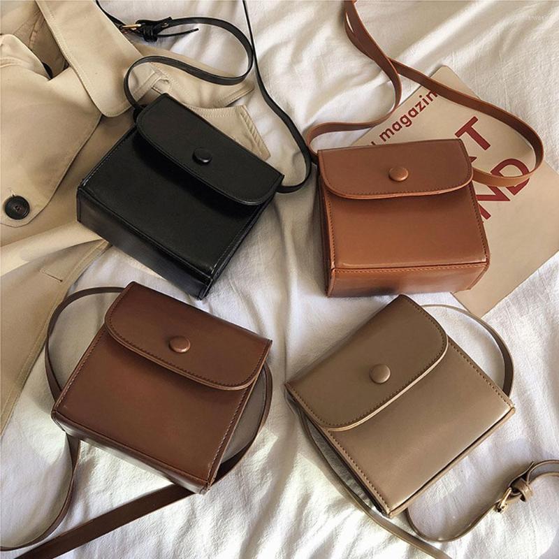 

Evening Bags Leather Shoulder For Women Retro Crossbody Fashion Female Square Messenger Handbag Ladies Purses Clutch, Khaki