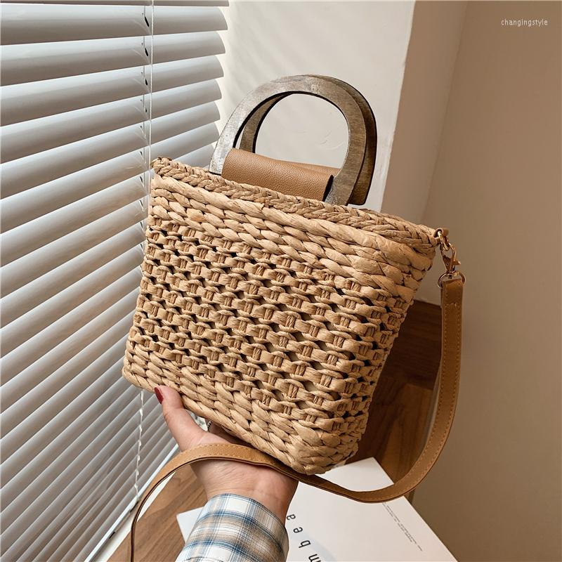 

Evening Bags Fashion Straw Handbag Purses Women Crossbody 2022 Luxury Designer Ladies Shoulder Messenger Casual Totes Qualited, Beige