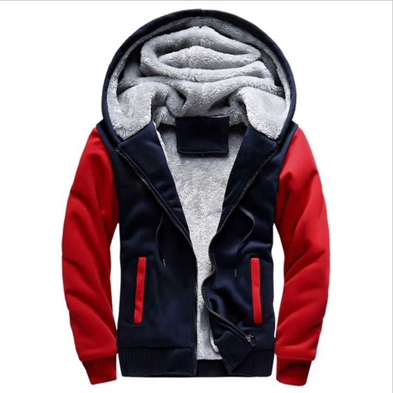 

Mens Down Parkas Men Hoodies Winter Thick Warm Fleece Zipper Men Hoodies Coat Sportwear Male Streetwear Hoodies Sweatshirts Men 4Xl 5Xl 2201006, Red